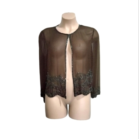 JMD Signature Tops - Brown sheer jacket